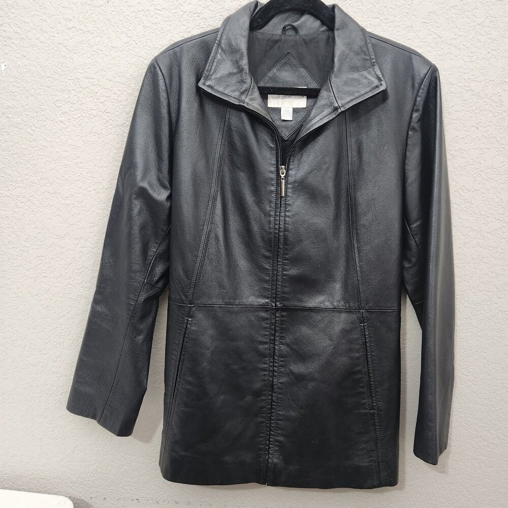 Vintage Worthington Jacket Black Leather Zip